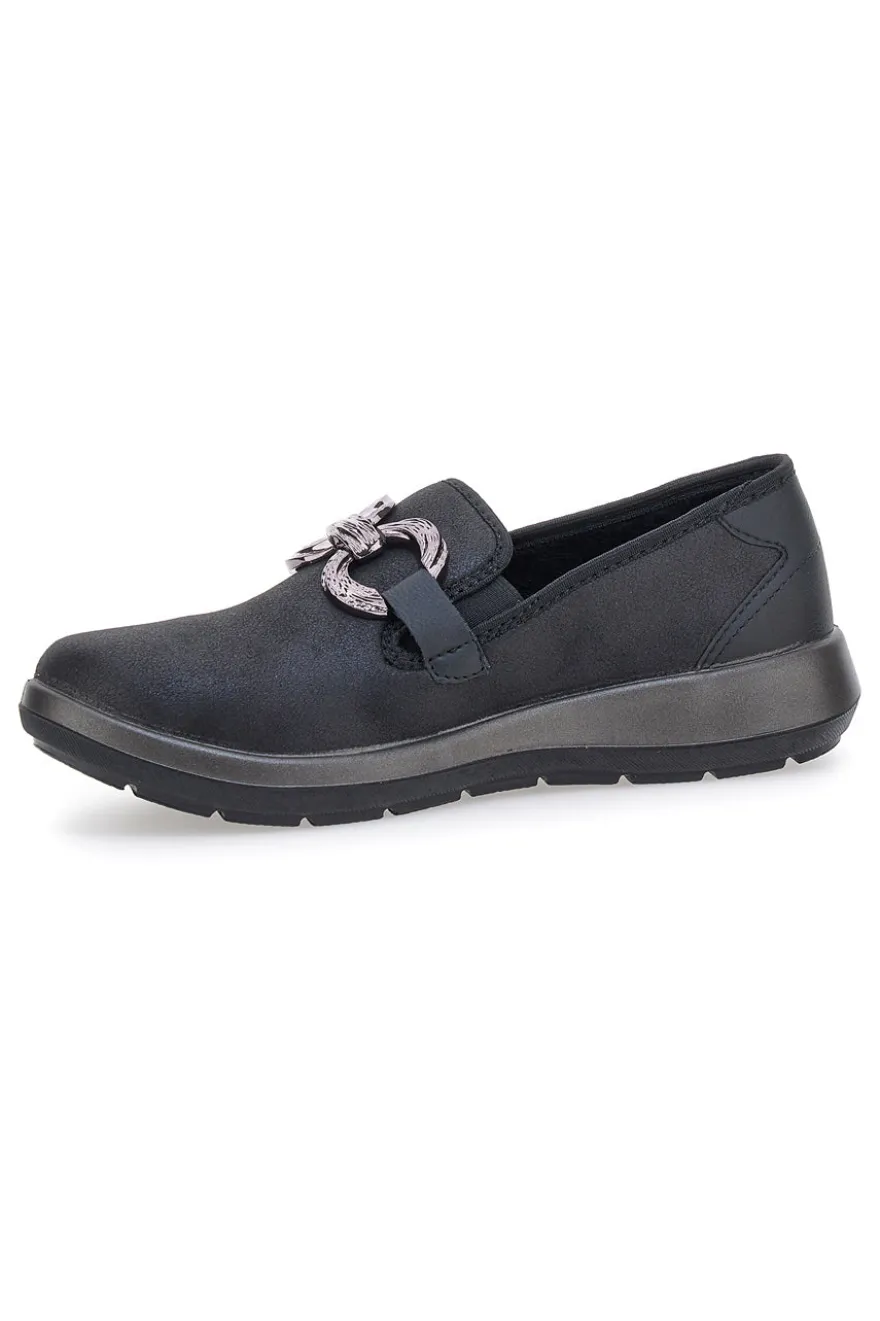 Slip on nere con accessorio decorativo Inblu 67 WG