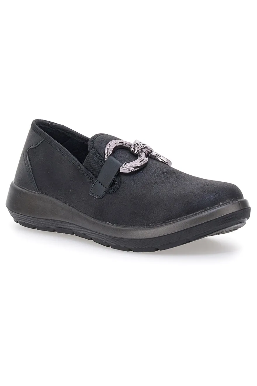 Slip on nere con accessorio decorativo Inblu 67 WG