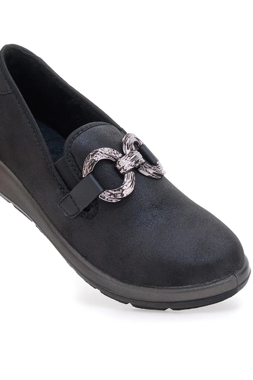 Slip on nere con accessorio decorativo Inblu 67 WG