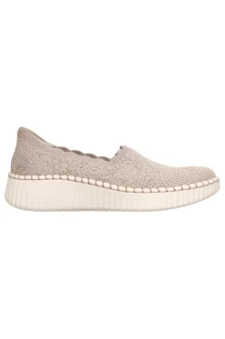 Slip on taupe in maglia traforata Skechers WILSHIRE BLVD TRUE CHARM