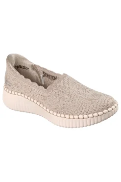 Slip on taupe in maglia traforata Skechers WILSHIRE BLVD TRUE CHARM