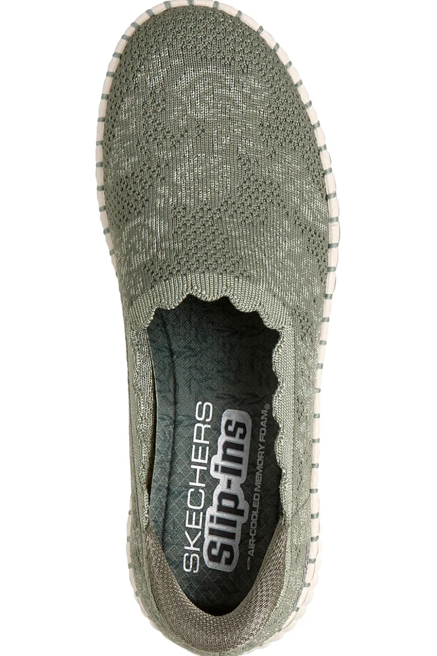 Slip on verde oliva in maglia traforata Skechers WILSHIRE BLVD TRUE CHARM