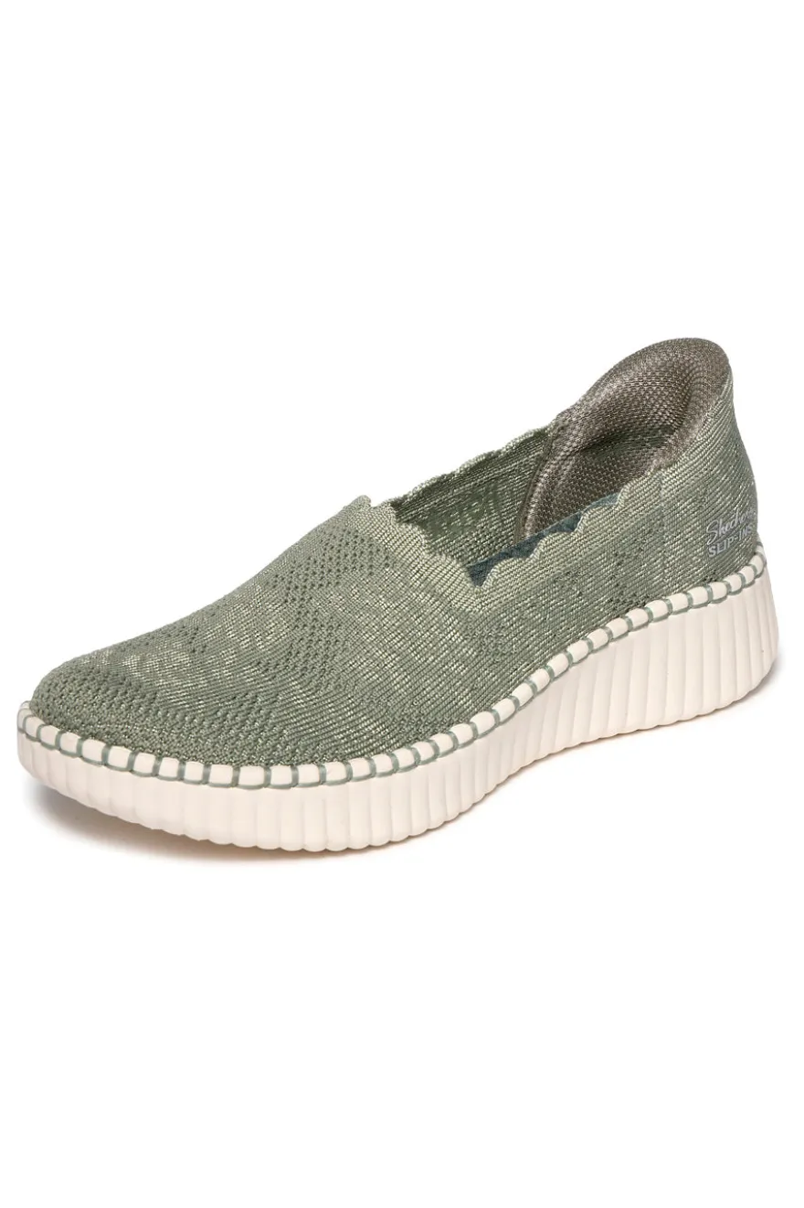 Slip on verde oliva in maglia traforata Skechers WILSHIRE BLVD TRUE CHARM