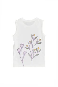 Smanicato Bianco con Fiori Pitt Kids 05052