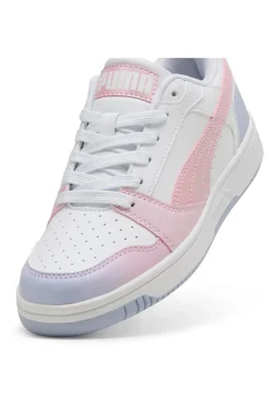 Snaakers Bianche e Dettagli Rosa e Lilla Puma Rebound V6 Lo Blurry Dreams Jr
