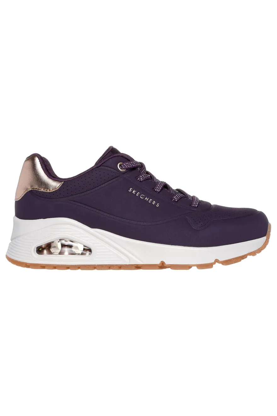 Sneackers viola con suola bianca e dettagli oro Skechers Uno - Shimmer Away
