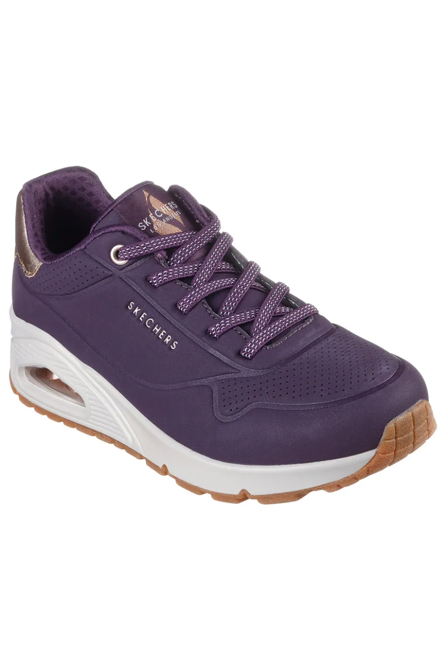Sneackers viola con suola bianca e dettagli oro Skechers Uno - Shimmer Away