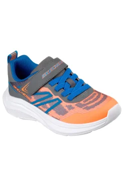 Sneaker Arancione e Grigio con strap e lacci elasticizzati Skechers Microspec Velocity