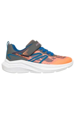 Sneaker Arancione e Grigio con strap e lacci elasticizzati Skechers Microspec Velocity