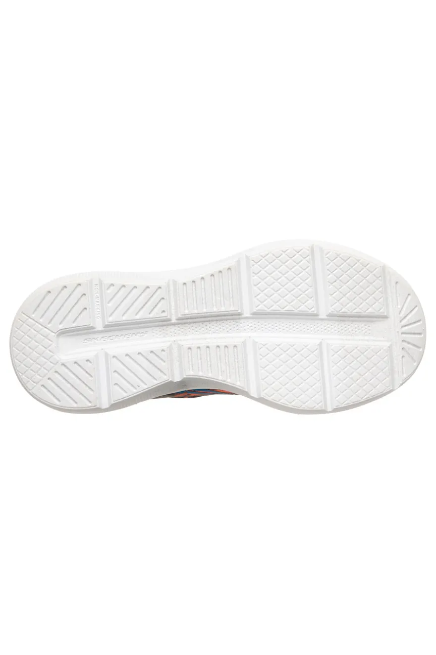 Sneaker Arancione e Grigio con strap e lacci elasticizzati Skechers Microspec Velocity
