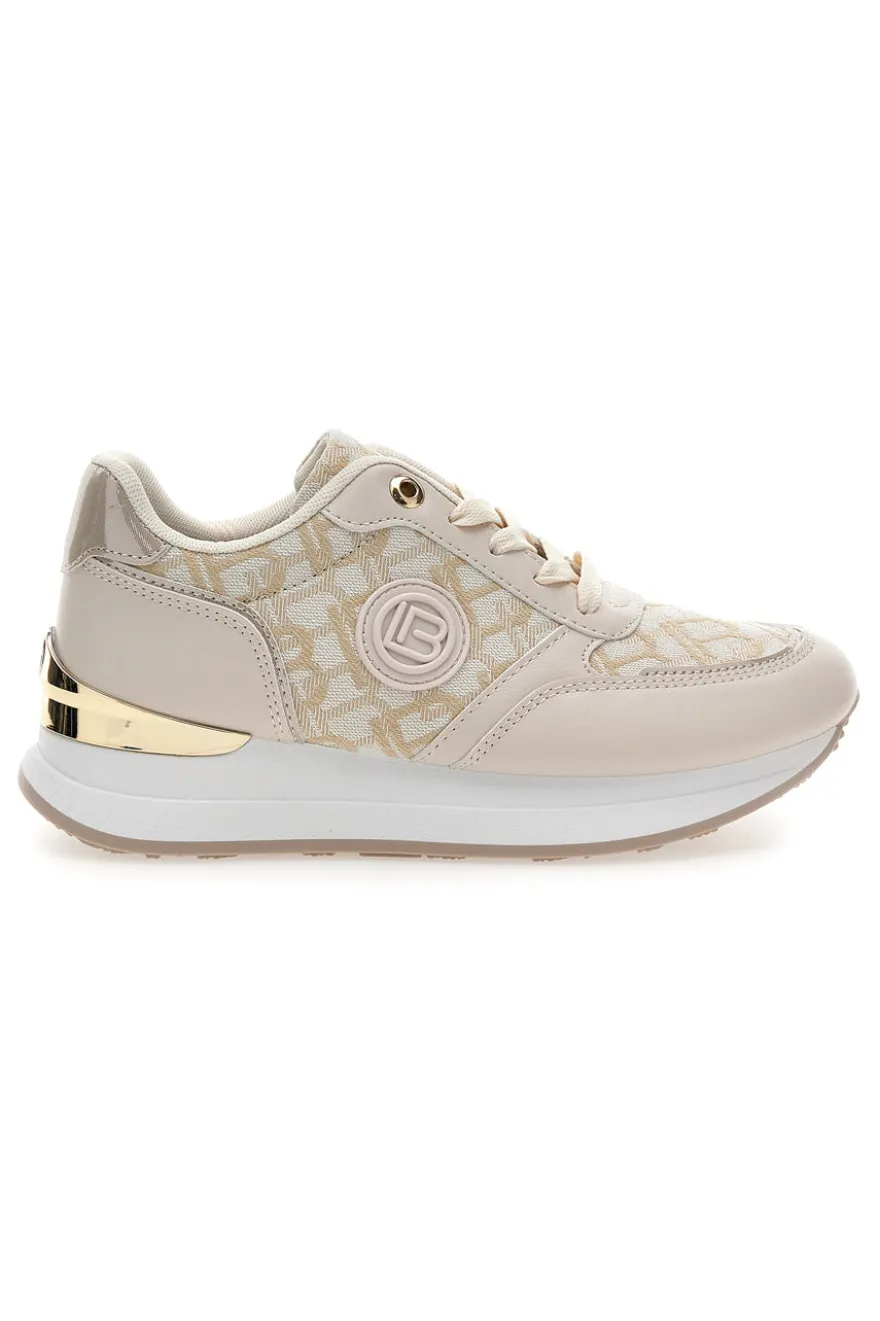 Sneaker beige con dettagli oro Laura Biagiotti 9625