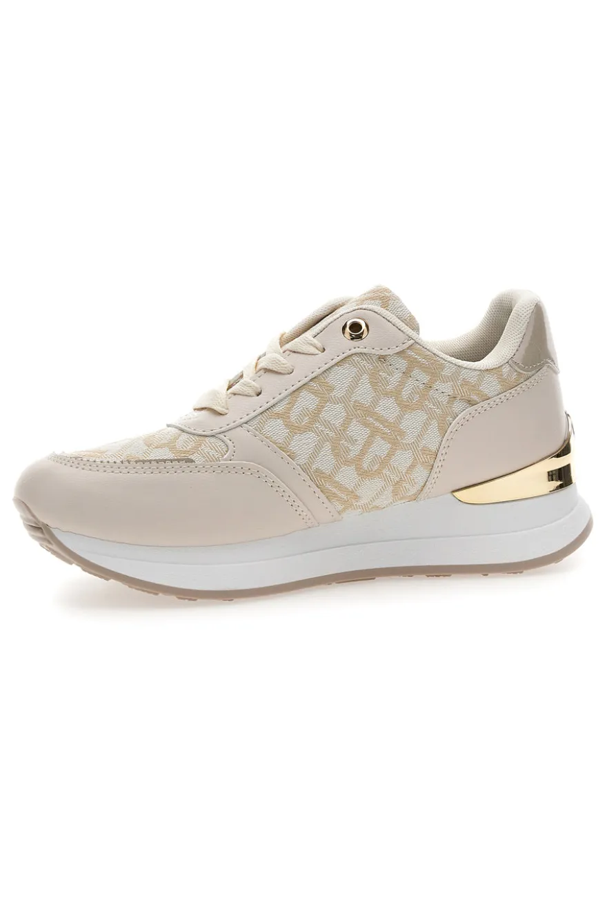Sneaker beige con dettagli oro Laura Biagiotti 9625