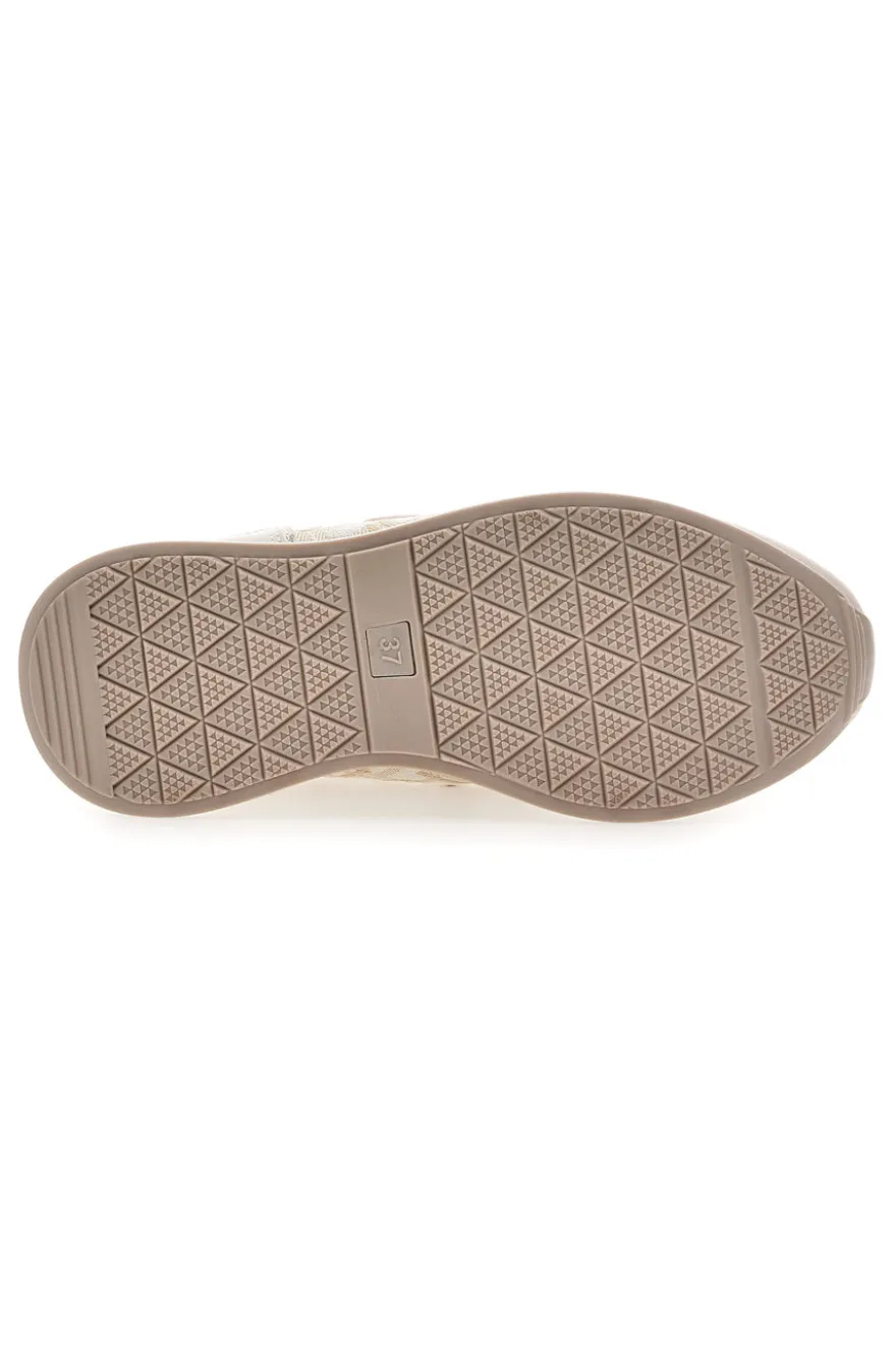 Sneaker beige con dettagli oro Laura Biagiotti 9625