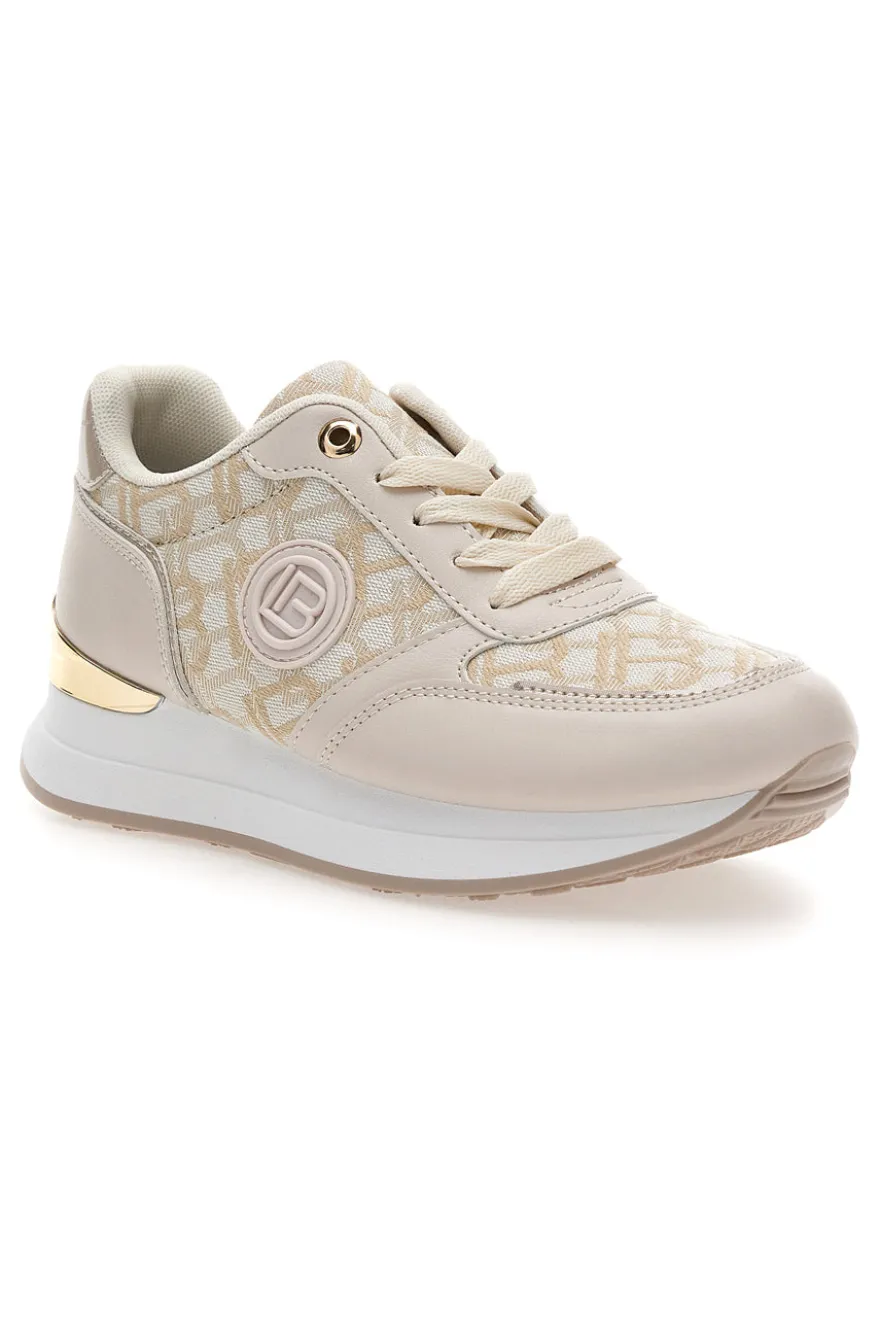 Sneaker beige con dettagli oro Laura Biagiotti 9625
