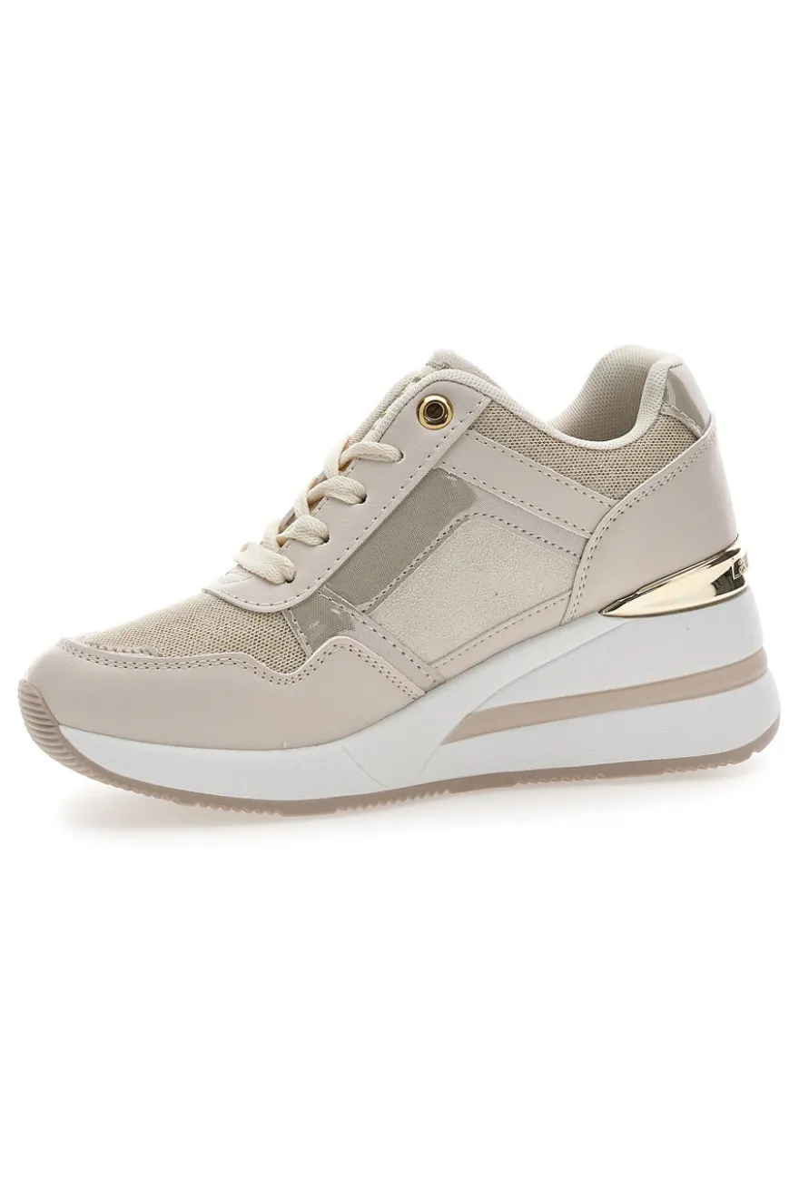Sneaker beige con inserto dorato Laura Biagiotti 9655