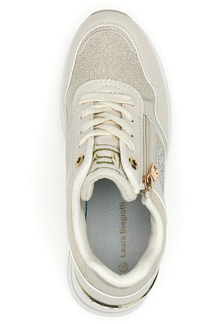 Sneaker beige con inserto dorato Laura Biagiotti 9655