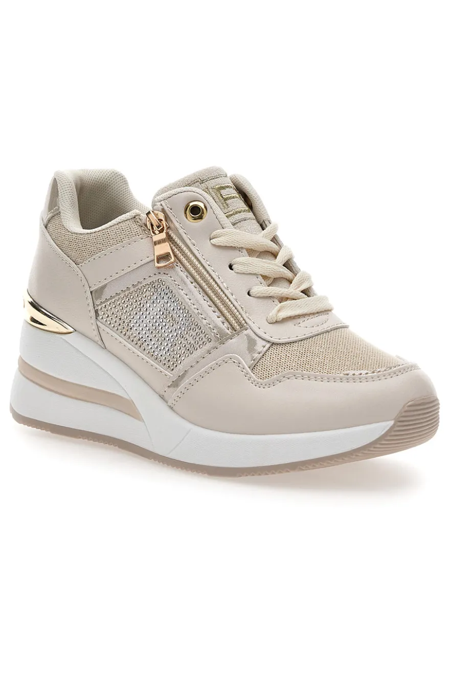Sneaker beige con inserto dorato Laura Biagiotti 9655
