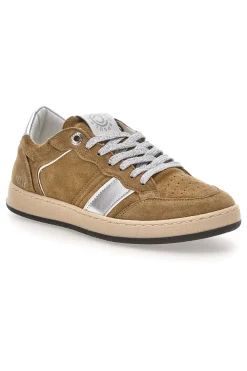 Sneaker beige in vera pelle con dettagli argento Pittarello Capsule Kelly