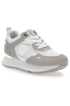 Sneaker bianca e grigia con inserti argento Laura Biagiotti 9623