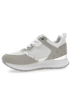 Sneaker bianca e grigia con inserti argento Laura Biagiotti 9623
