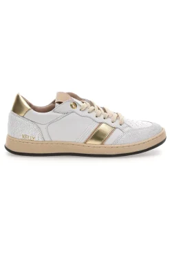 Sneaker bianca in vera pelle con dettagli oro Pittarello Capsule Kelly