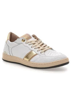 Sneaker bianca in vera pelle con dettagli oro Pittarello Capsule Kelly
