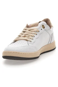 Sneaker bianca in vera pelle con dettagli oro Pittarello Capsule Kelly