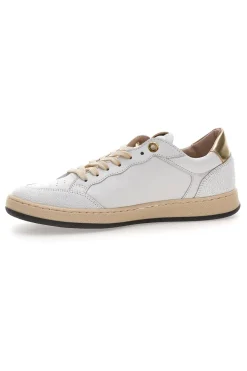 Sneaker bianca in vera pelle con dettagli oro Pittarello Capsule Kelly