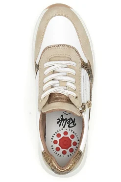 Sneaker da donna beige con inserti animalier Relife 67172370320