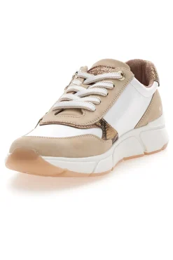 Sneaker da donna beige con inserti animalier Relife 67172370320