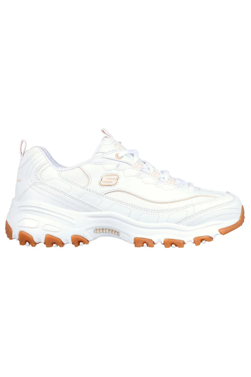Sneaker da Donna Bianca con suola gum e Memory Foam Skechers D’Lites Good Neutral