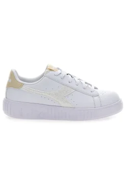 Sneaker da donna bianche con platform e dettagli oro Diadora Game Step Glam GS