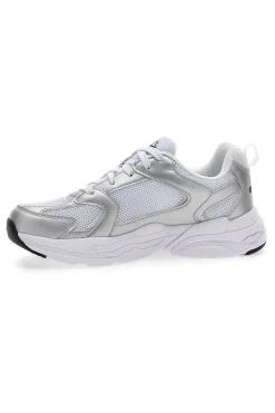 Sneaker da ragazza bianche e argento con inserti metallizzati Diadora Alley Metal GS