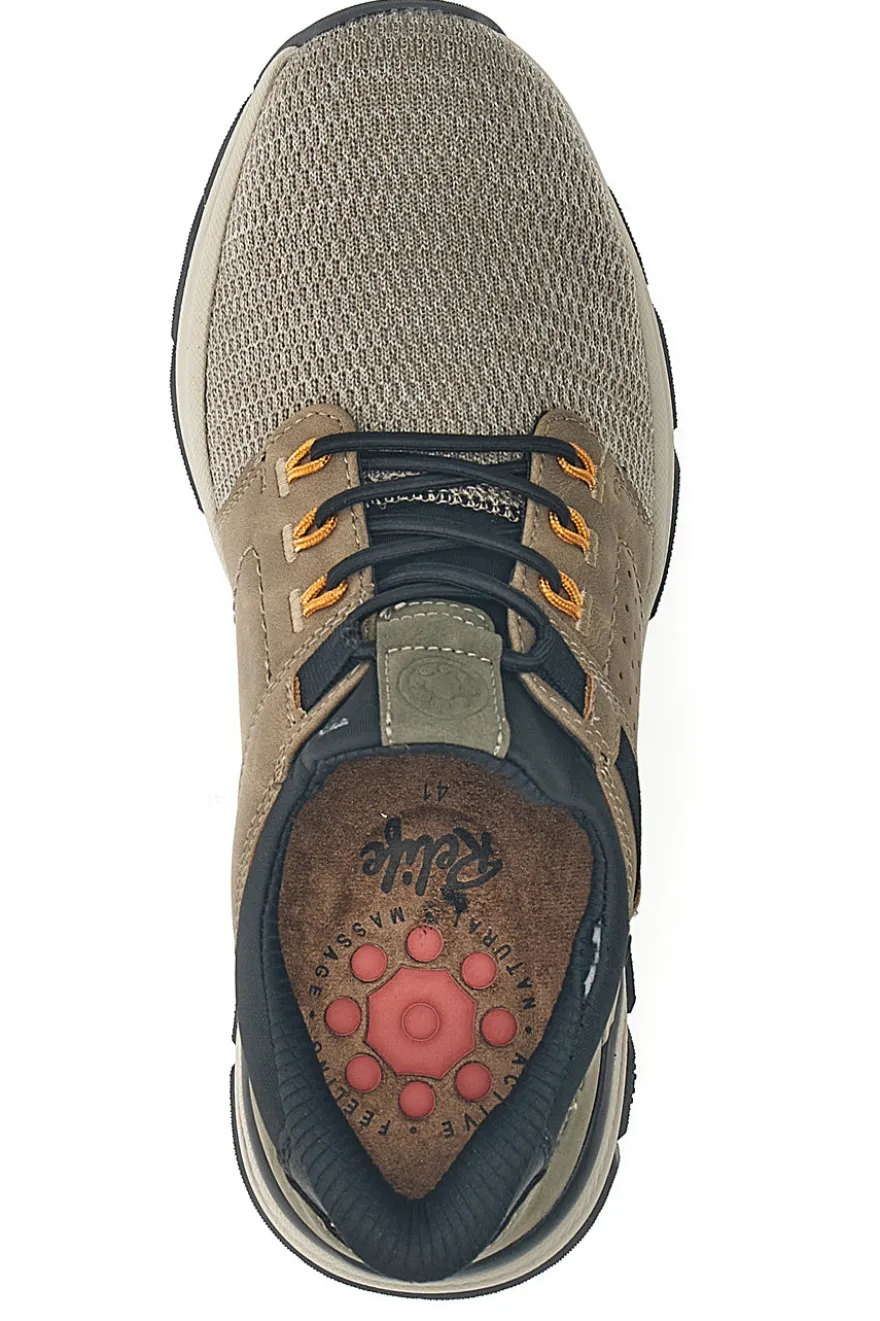 Sneaker da uomo beige e verde con inserti tecnici Relife 68882672301E