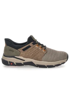 Sneaker da uomo beige e verde con inserti tecnici Relife 68882672301E