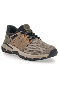 Sneaker da uomo beige e verde con inserti tecnici Relife 68882672301E