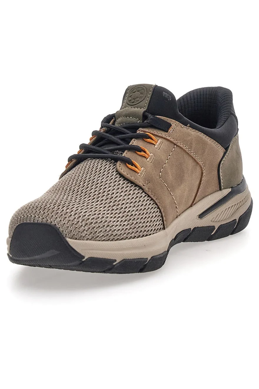 Sneaker da uomo beige e verde con inserti tecnici Relife 68882672301E