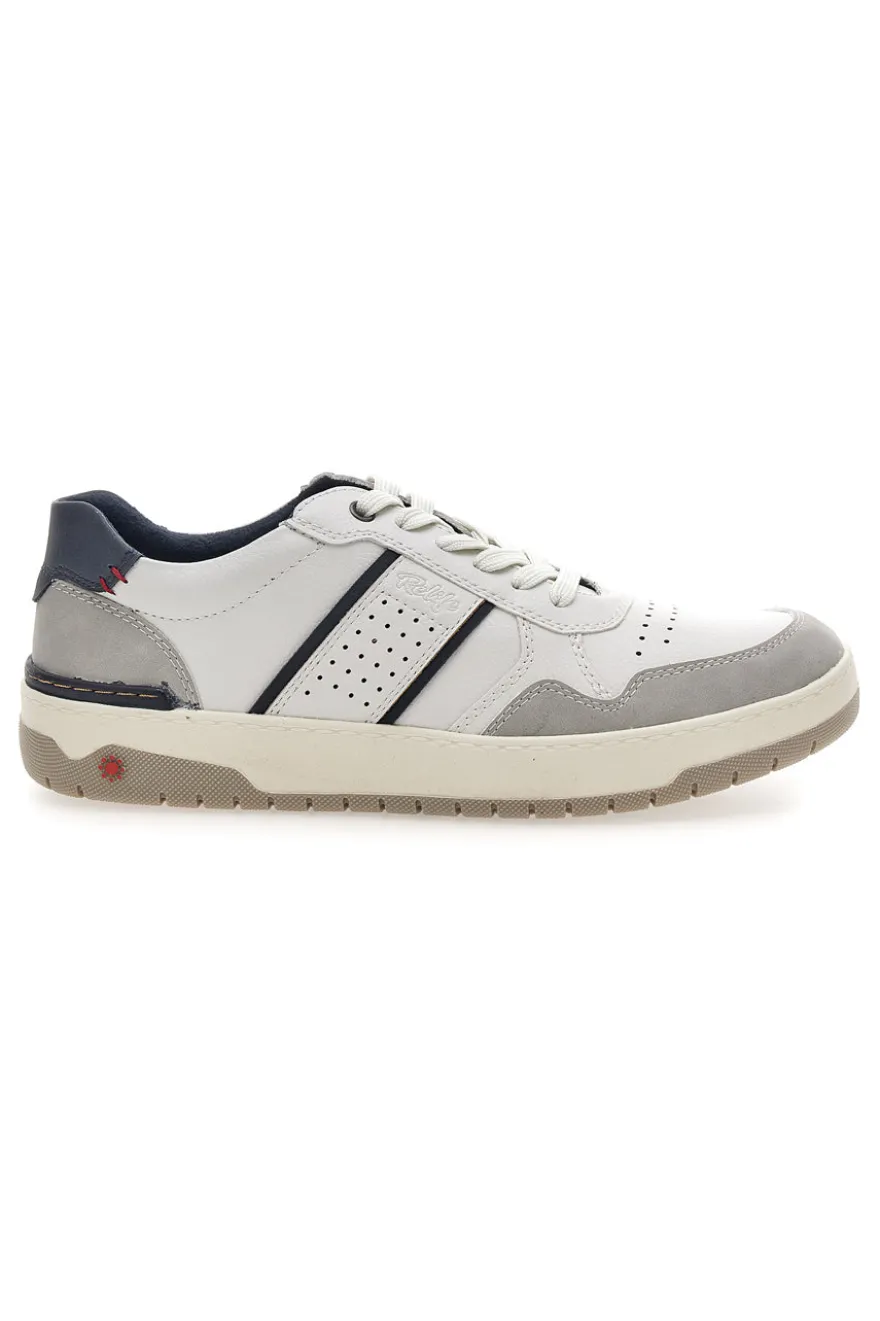 Sneaker da uomo bianco e blu con inserti a contrasto Relife 68882572302