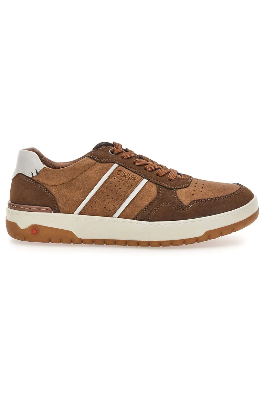 Sneaker da uomo marrone con inserti a contrasto Relife 68882572302