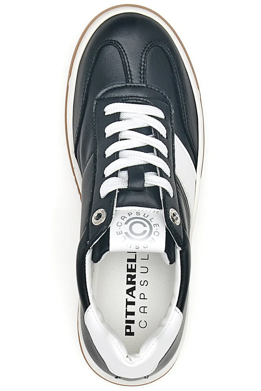 Sneaker nera in vera pelle con dettagli bianchi Pittarello Capsule Grace