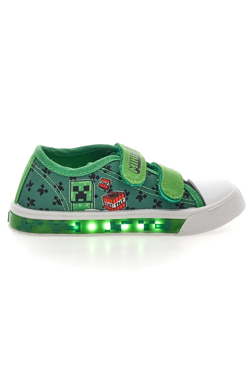 Sneaker verde con luci Minecraft K14666