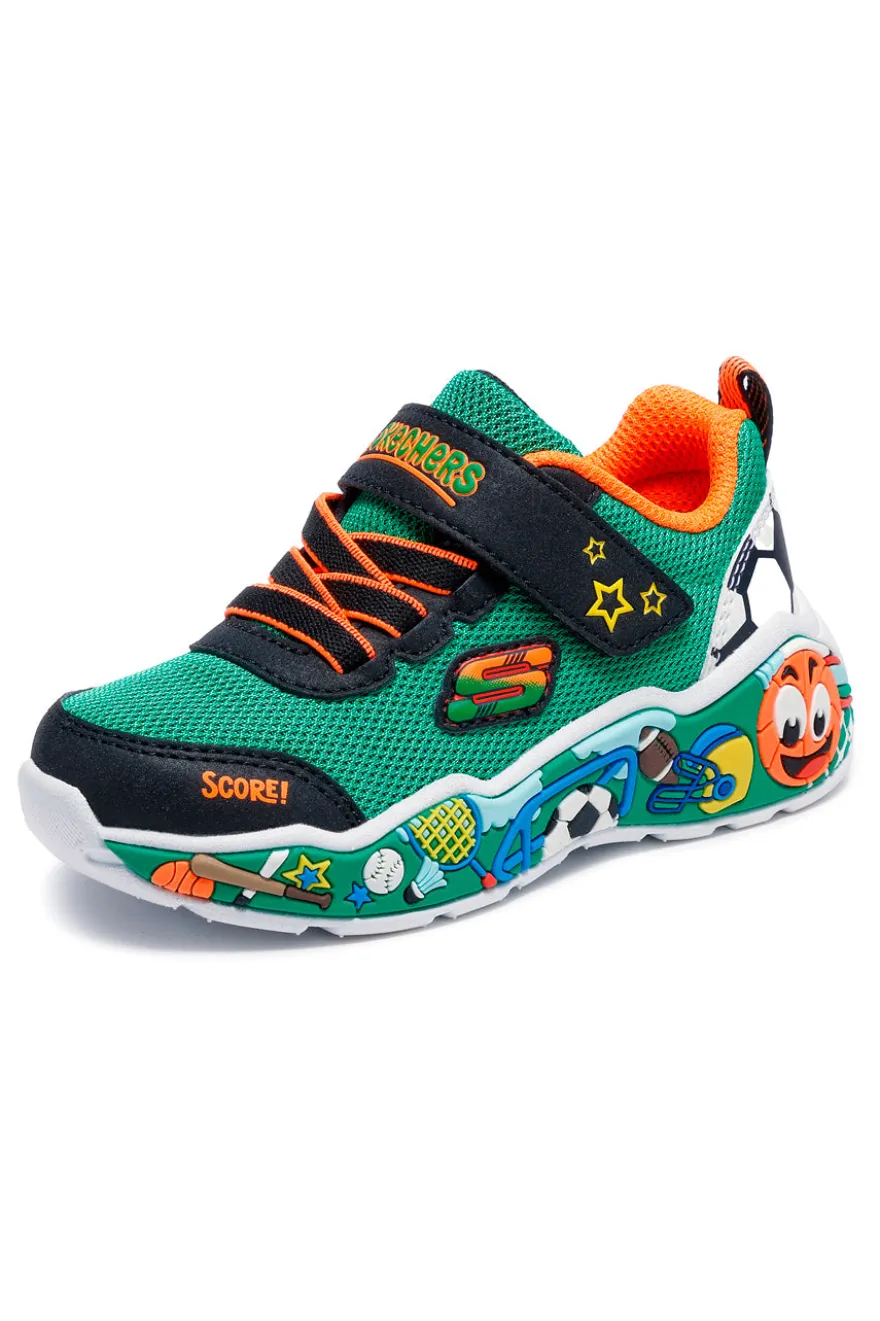 Sneaker Verde e Arancione con strap e grafica laterale Skechers Play Scene