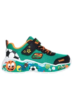 Sneaker Verde e Arancione con strap e grafica laterale Skechers Play Scene