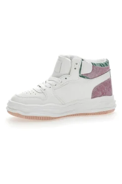 Sneakers alta Grazie 3150 Bianca Verde Rosa