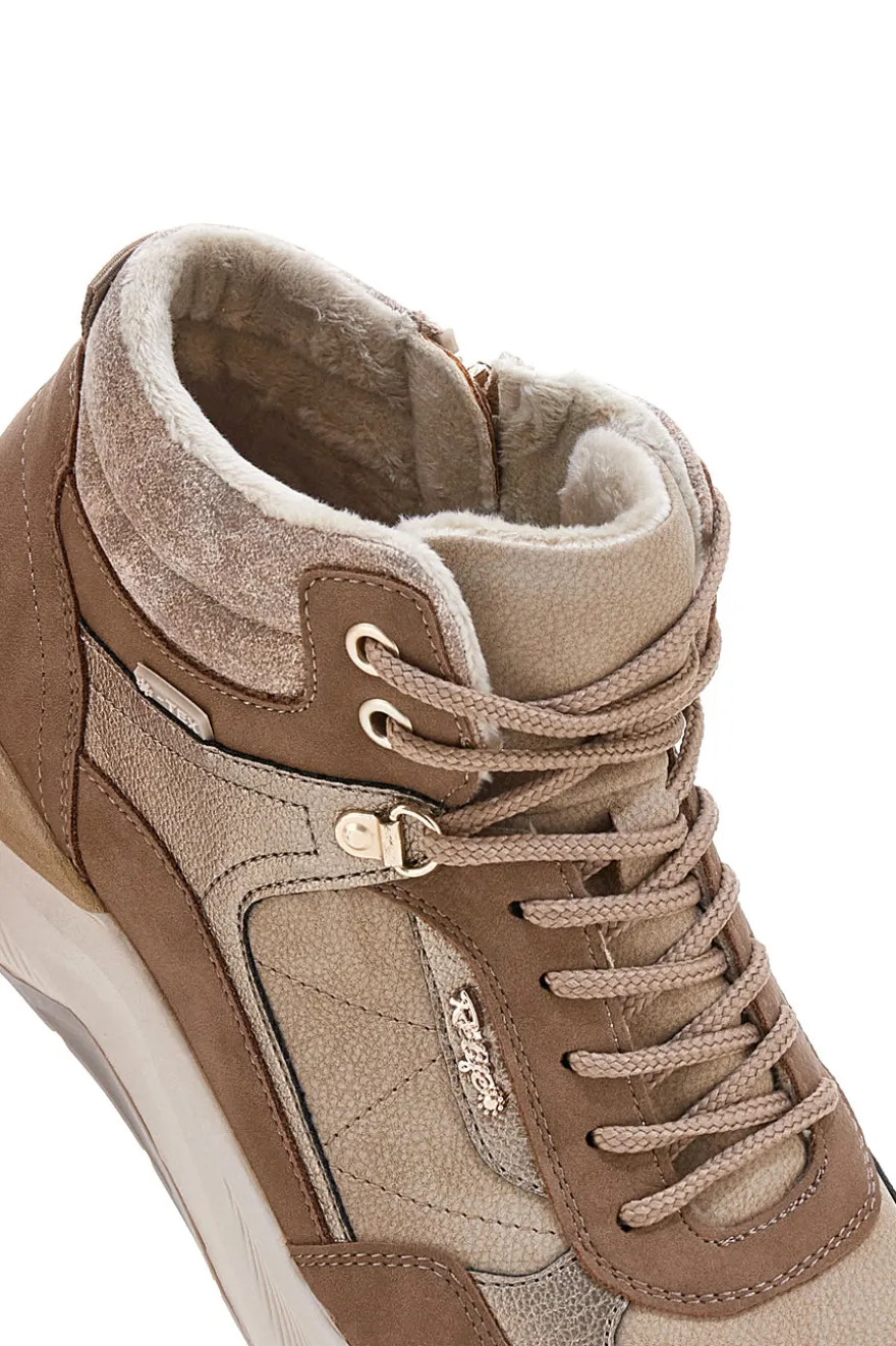 Sneakers alte beige con interno caldo e zip laterale Relife 25807B04R