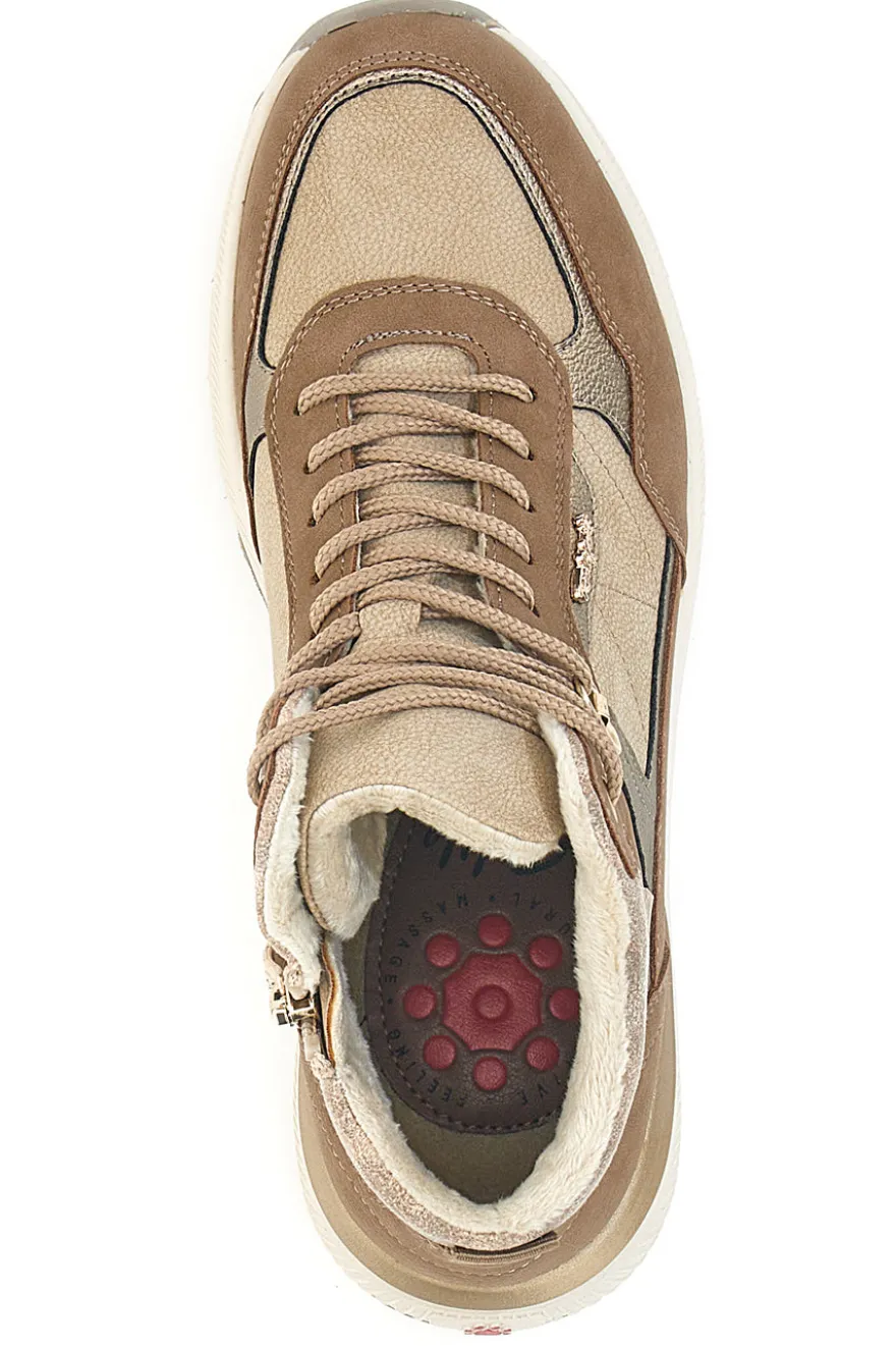 Sneakers alte beige con interno caldo e zip laterale Relife 25807B04R