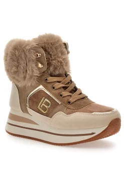 Sneakers alte beige con inserti in eco pelliccia Laura biagiotti 9257