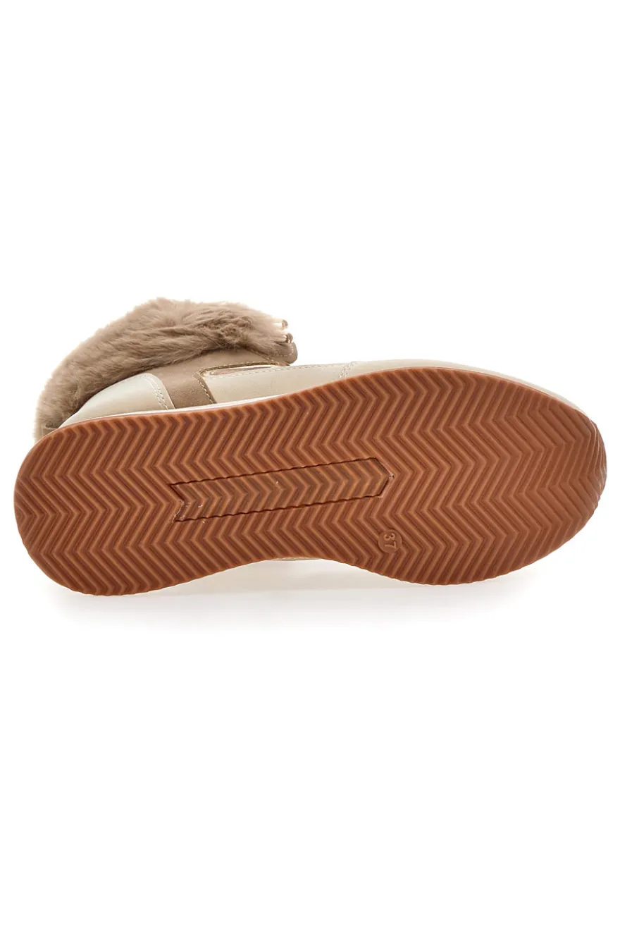 Sneakers alte beige con inserti in eco pelliccia Laura biagiotti 9257