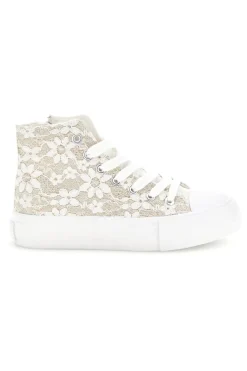 Sneakers Alte Beige con Pizzo Floreale Grazie girl 155727