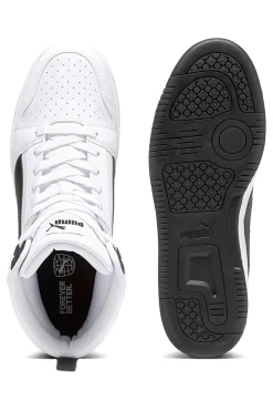 Sneakers alte bianche con dettagli neri Rebound V6 Puma